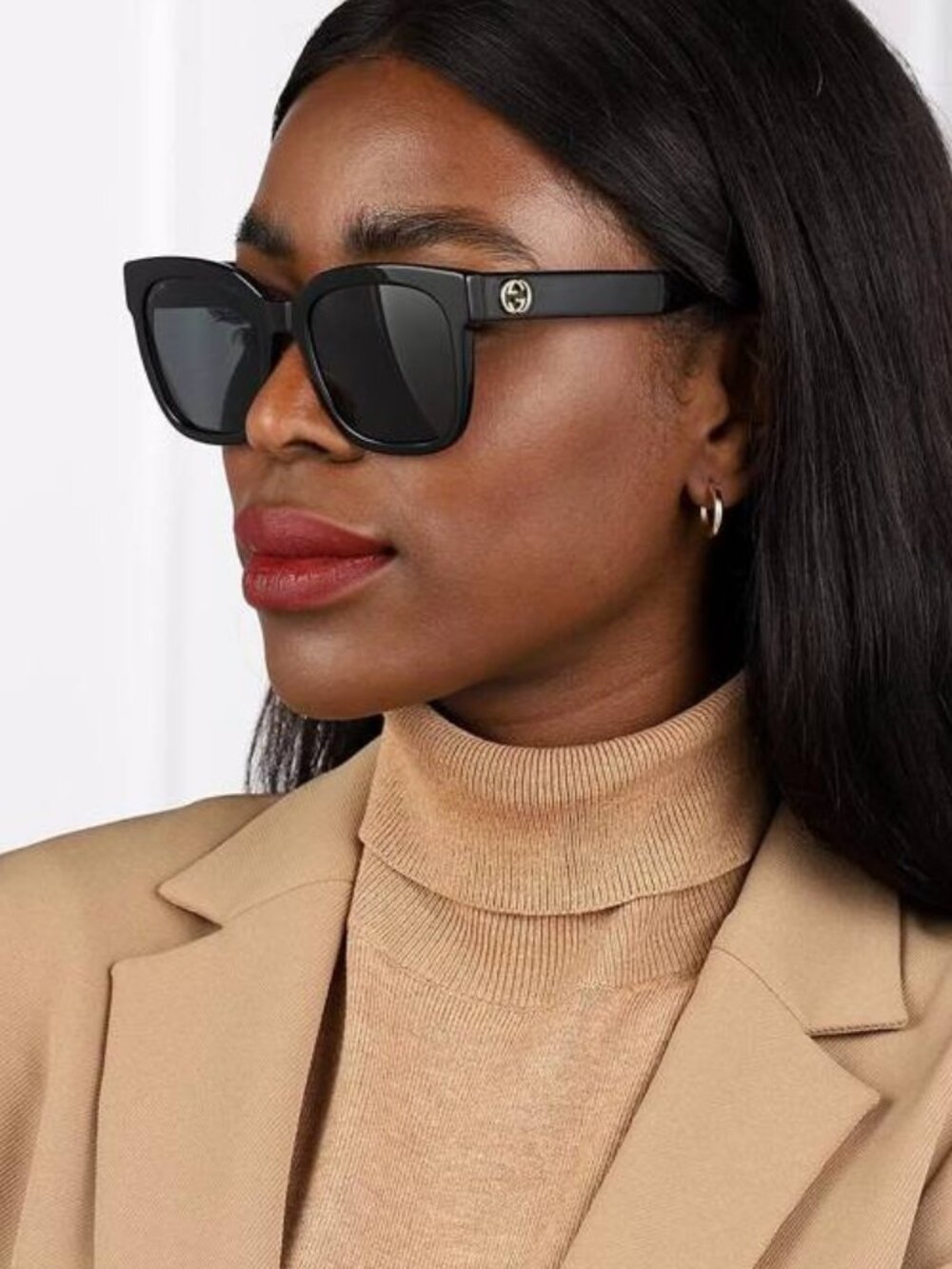 Gucci GG0034SN 001 Square Sunglasses - Black / Grey